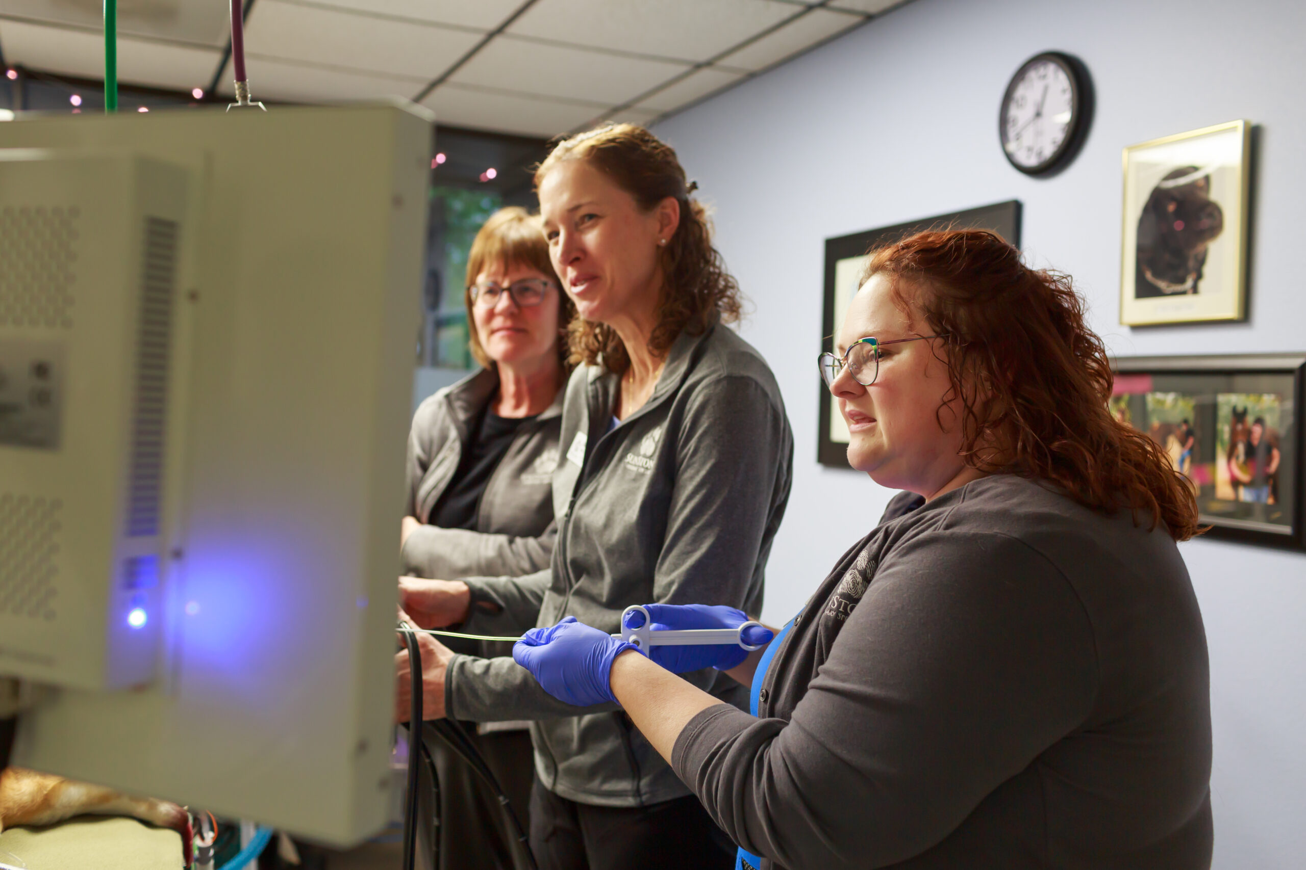 Internal medicine team performing endoscopy.